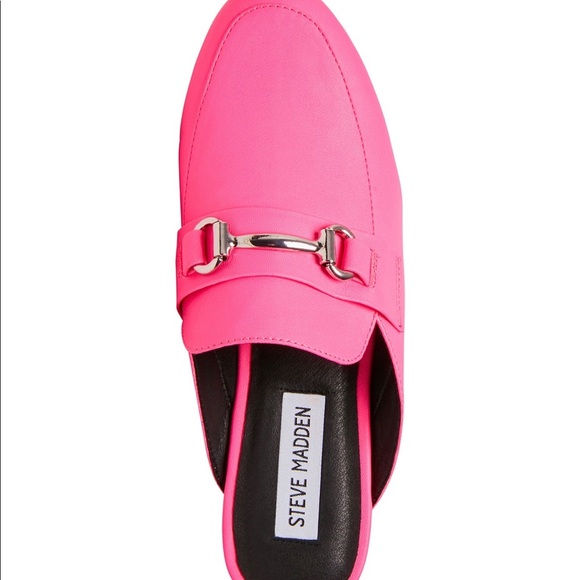 neon pink mules